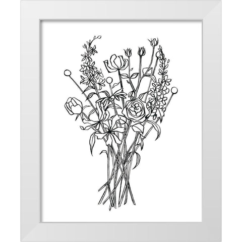 Black and White Bouquet III White Modern Wood Framed Art Print by Scarvey, Emma