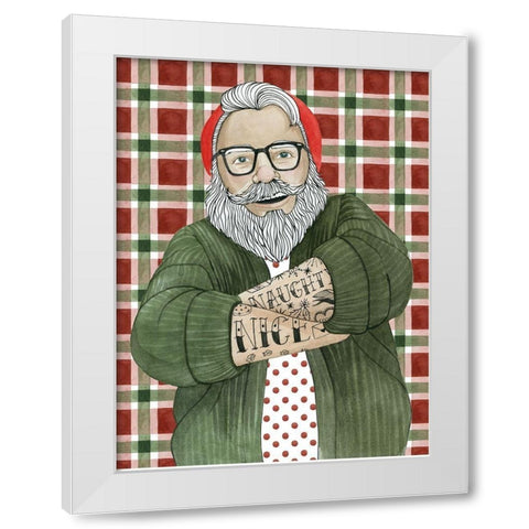Hipster Santa II White Modern Wood Framed Art Print by Popp, Grace