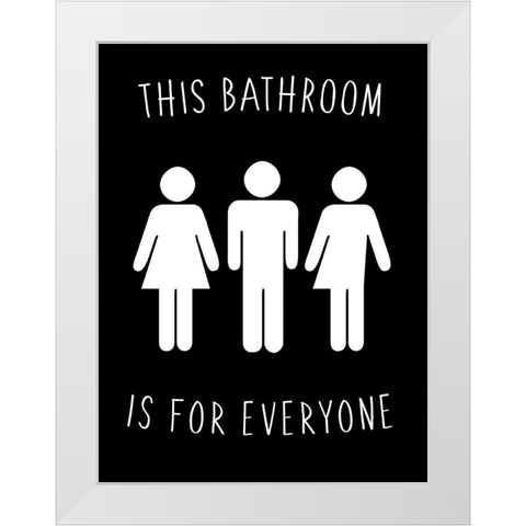 Human Bathroom I White Modern Wood Framed Art Print by Fagalde, Jarman