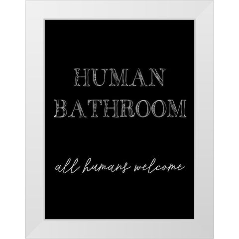 Human Bathroom IV White Modern Wood Framed Art Print by Fagalde, Jarman