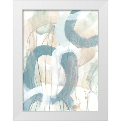 Water Orbit II White Modern Wood Framed Art Print by Vess, June Erica