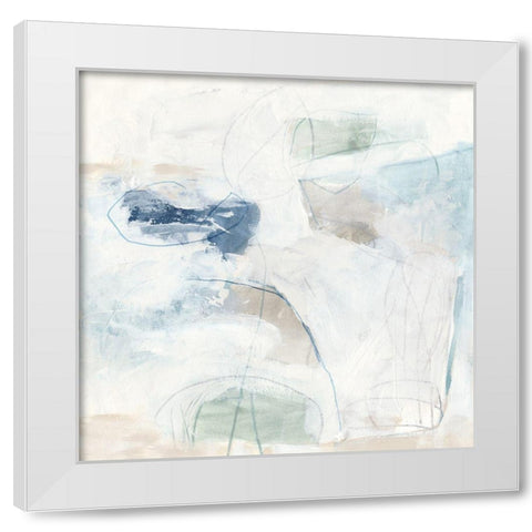 Pebble Coast I White Modern Wood Framed Art Print by Vess, June Erica