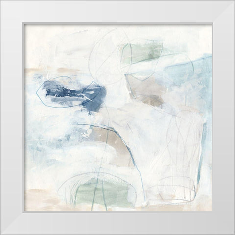 Pebble Coast I White Modern Wood Framed Art Print by Vess, June Erica