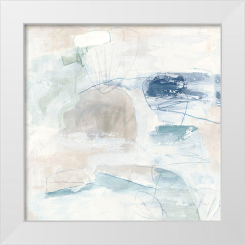 Pebble Coast III White Modern Wood Framed Art Print by Vess, June Erica