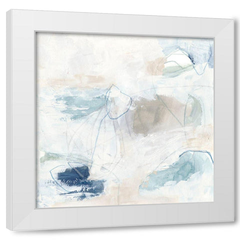 Pebble Coast IV White Modern Wood Framed Art Print by Vess, June Erica