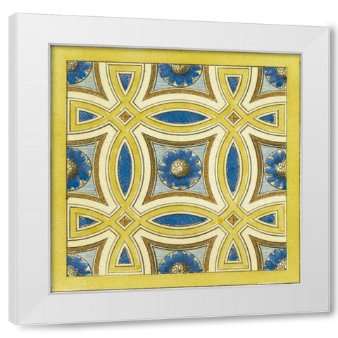 Florentine Tile I White Modern Wood Framed Art Print by Vision Studio