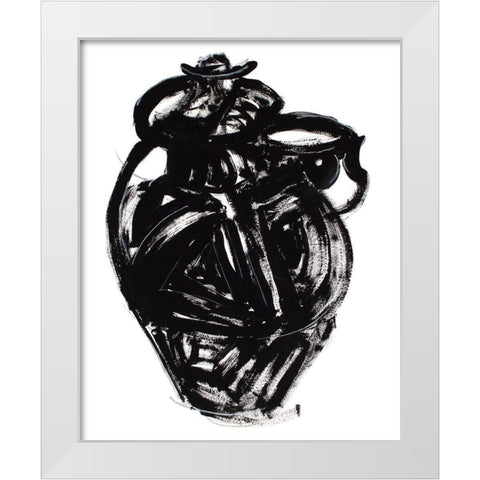 Etruscan Vessel V White Modern Wood Framed Art Print by Delamater, Rob