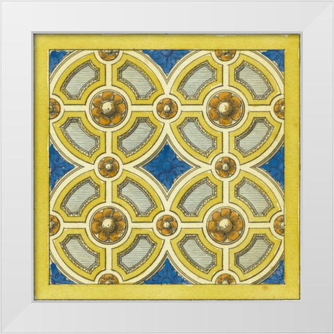 Florentine Tile II White Modern Wood Framed Art Print by Vision Studio