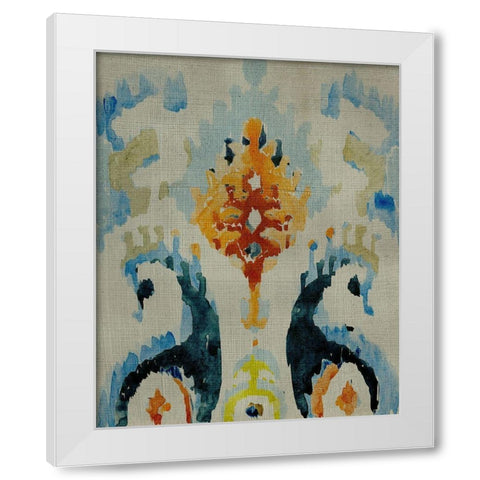 Bohemian Ikat V White Modern Wood Framed Art Print by Zarris, Chariklia