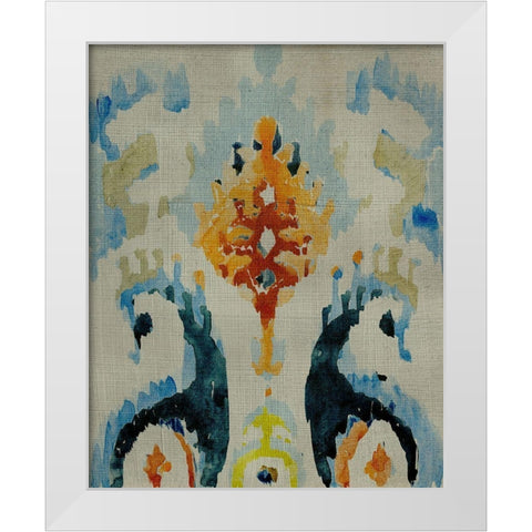 Bohemian Ikat V White Modern Wood Framed Art Print by Zarris, Chariklia