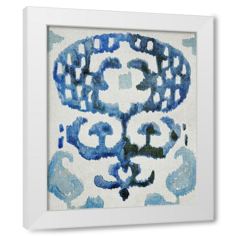 Sapphire Ikat I White Modern Wood Framed Art Print by Zarris, Chariklia