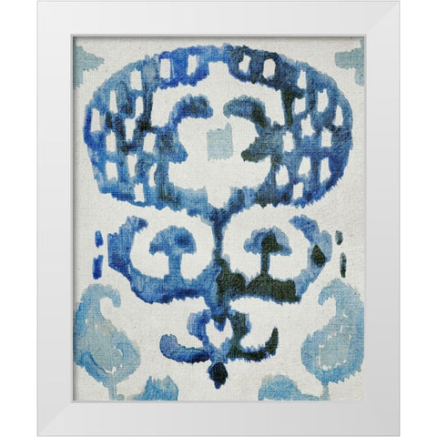 Sapphire Ikat I White Modern Wood Framed Art Print by Zarris, Chariklia