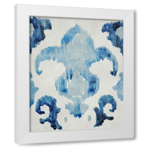 Sapphire Ikat II White Modern Wood Framed Art Print by Zarris, Chariklia