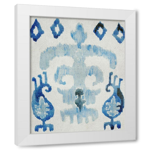 Sapphire Ikat III White Modern Wood Framed Art Print by Zarris, Chariklia