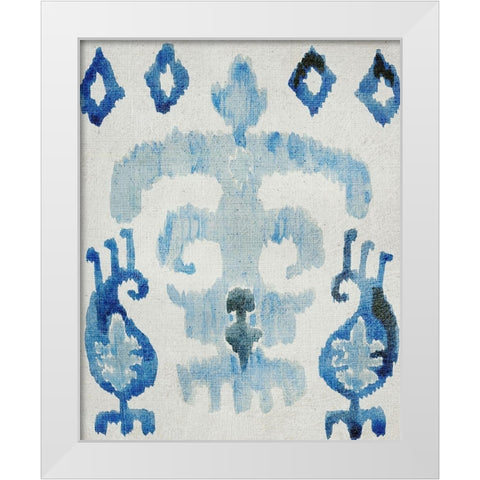 Sapphire Ikat III White Modern Wood Framed Art Print by Zarris, Chariklia