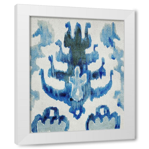 Sapphire Ikat IV White Modern Wood Framed Art Print by Zarris, Chariklia