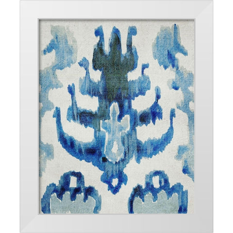 Sapphire Ikat IV White Modern Wood Framed Art Print by Zarris, Chariklia