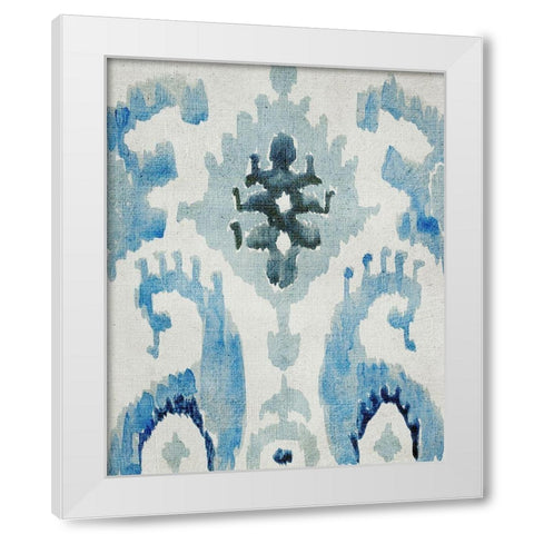 Sapphire Ikat V White Modern Wood Framed Art Print by Zarris, Chariklia