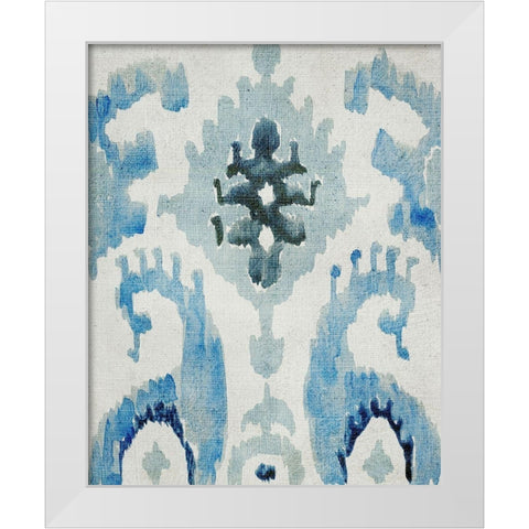 Sapphire Ikat V White Modern Wood Framed Art Print by Zarris, Chariklia