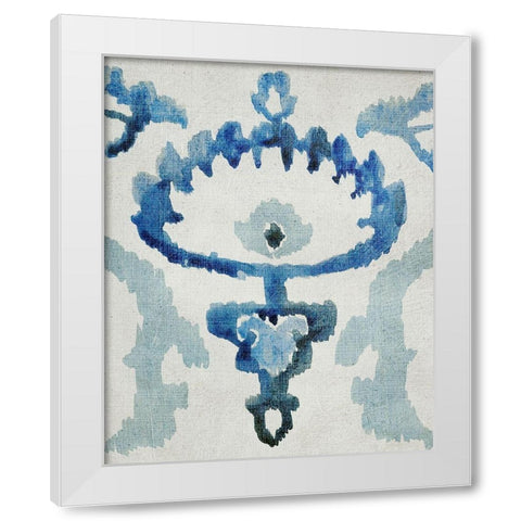 Sapphire Ikat VI White Modern Wood Framed Art Print by Zarris, Chariklia