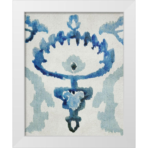 Sapphire Ikat VI White Modern Wood Framed Art Print by Zarris, Chariklia