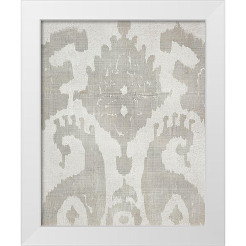 Shadow Ikat V White Modern Wood Framed Art Print by Zarris, Chariklia