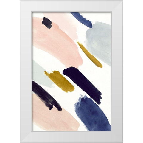 Brushmarks I White Modern Wood Framed Art Print by Borges, Victoria