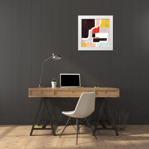 Color Blocking I White Modern Wood Framed Art Print by Popp, Grace