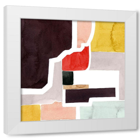 Color Blocking I White Modern Wood Framed Art Print by Popp, Grace