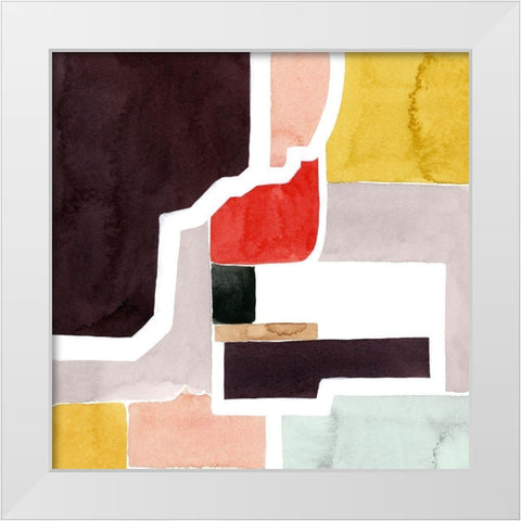 Color Blocking I White Modern Wood Framed Art Print by Popp, Grace