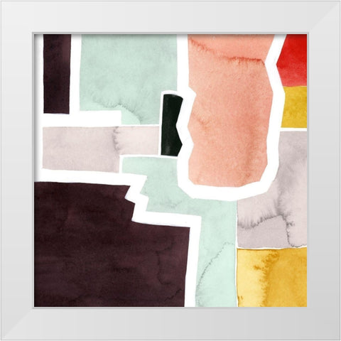 Color Blocking III White Modern Wood Framed Art Print by Popp, Grace