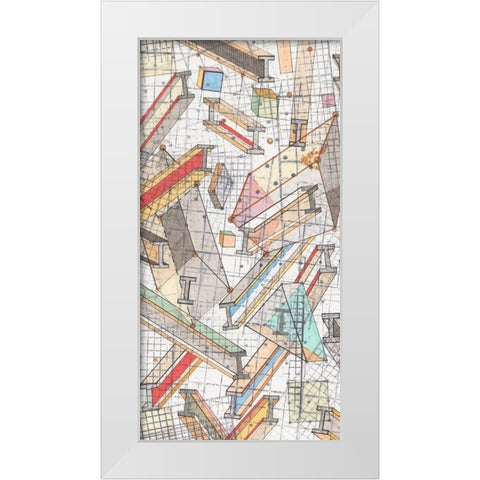 Funky Grid I White Modern Wood Framed Art Print by Galapon, Nikki