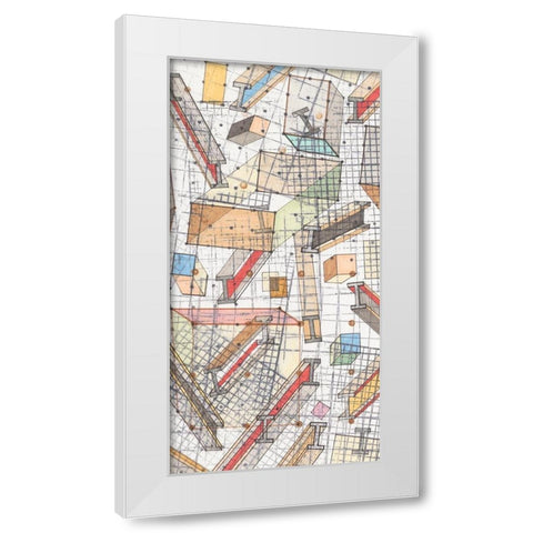 Funky Grid II White Modern Wood Framed Art Print by Galapon, Nikki