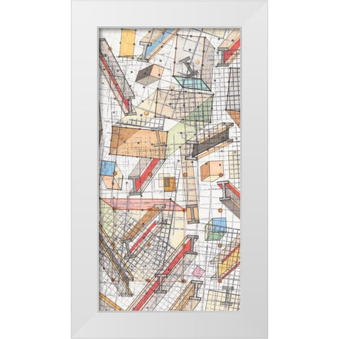Funky Grid II White Modern Wood Framed Art Print by Galapon, Nikki