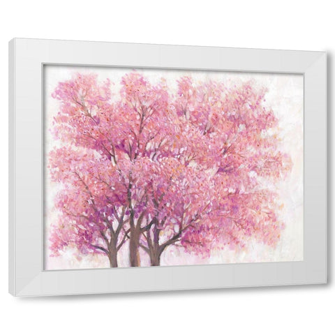 Pink Cherry Blossom Tree I White Modern Wood Framed Art Print by OToole, Tim