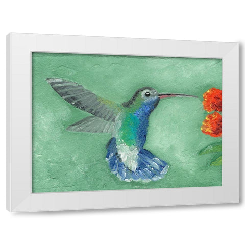 Fresco Hummingbird I White Modern Wood Framed Art Print by Ludwig, Alicia