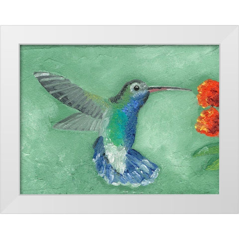 Fresco Hummingbird I White Modern Wood Framed Art Print by Ludwig, Alicia