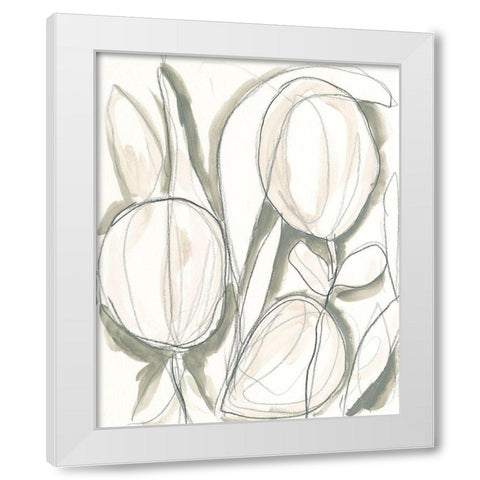 Neutral Tropical I White Modern Wood Framed Art Print by Vess, June Erica