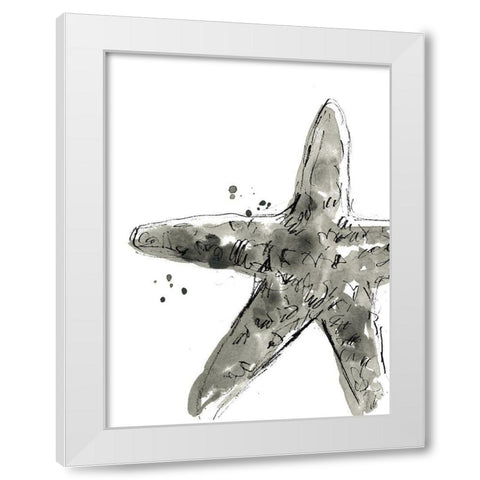 Ink Coast I White Modern Wood Framed Art Print by Vess, June Erica