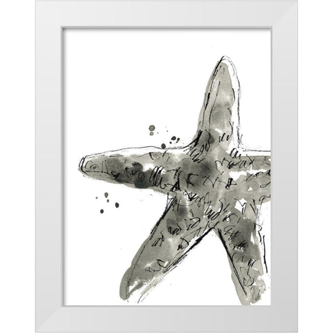 Ink Coast I White Modern Wood Framed Art Print by Vess, June Erica