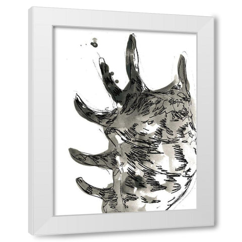 Ink Coast IV White Modern Wood Framed Art Print by Vess, June Erica
