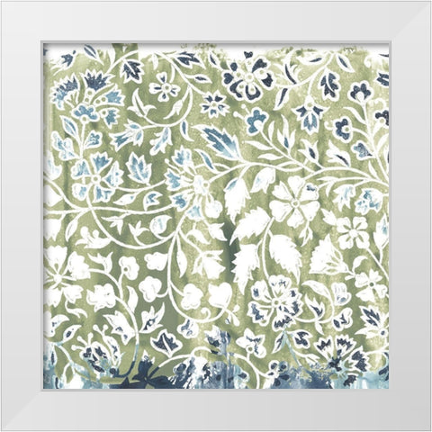 Flower Stone Tile I White Modern Wood Framed Art Print by Vess, June Erica