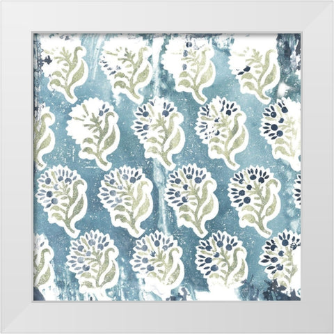Flower Stone Tile II White Modern Wood Framed Art Print by Vess, June Erica