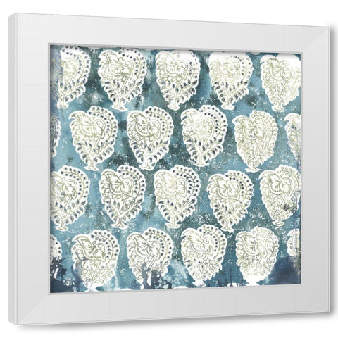 Flower Stone Tile IV White Modern Wood Framed Art Print by Vess, June Erica