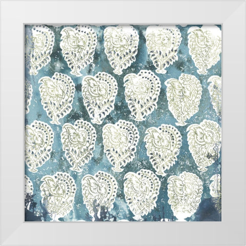 Flower Stone Tile IV White Modern Wood Framed Art Print by Vess, June Erica