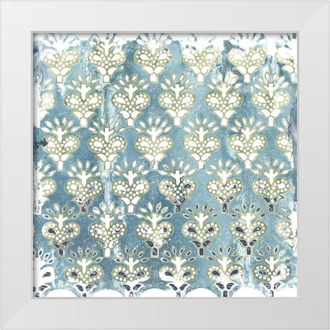 Flower Stone Tile VI White Modern Wood Framed Art Print by Vess, June Erica
