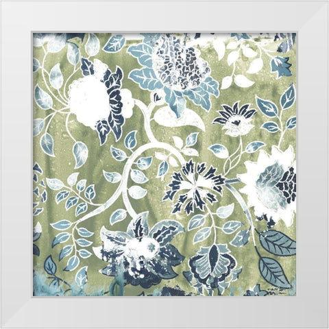 Flower Stone Tile IX White Modern Wood Framed Art Print by Vess, June Erica