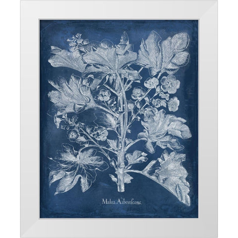 Besler Leaves in Indigo II White Modern Wood Framed Art Print by Vision Studio