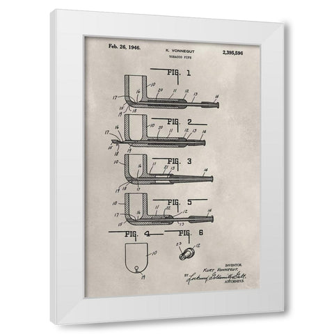 Patent--Pipe White Modern Wood Framed Art Print by Ludwig, Alicia