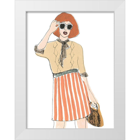 Fashion Vignette I White Modern Wood Framed Art Print by Vess, June Erica